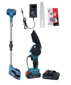 Τηλεσκοπικό αλυσοπρίονο μπαταρίας 98V, ιδανικό για κοπή κλαδιών και εργασίες κλαδέματος σε ύψος χωρίς τη χρήση σκάλας. Διαθέτει εργονομική λαβή και αποσπώμενη προέκταση που επιτρέπει άνετη εργασία και μεγαλύτερη εμβέλεια, προσφέροντας σταθερότητα και ευκολία χειρισμού. Το σετ περιλαμβάνει βασικά αξεσουάρ για άμεση χρήση, όπως φορτιστή, αλυσίδα, οδηγό λάμας και μπαταρίες, ενώ η ελαφριά κατασκευή βοηθά στη μείωση της κόπωσης κατά τη διάρκεια της εργασίας. Κατάλληλο για οικιακή και ημιεπαγγελματική χρήση, για καθαρό και αποτελεσματικό κλάδεμα δέντρων και θάμνων. Χαρακτηριστικά: Τηλεσκοπικός σχεδιασμός για μεγαλύτερο ύψος κοπής Λειτουργία με επαναφορτιζόμενη μπαταρία 98V Εργονομικός και ελαφρύς σχεδιασμός Ιδανικό για κλάδεμα και συντήρηση κήπου Συμπεριλαμβάνονται αξεσουάρ και εξαρτήματα για ολοκληρωμένη χρήση.