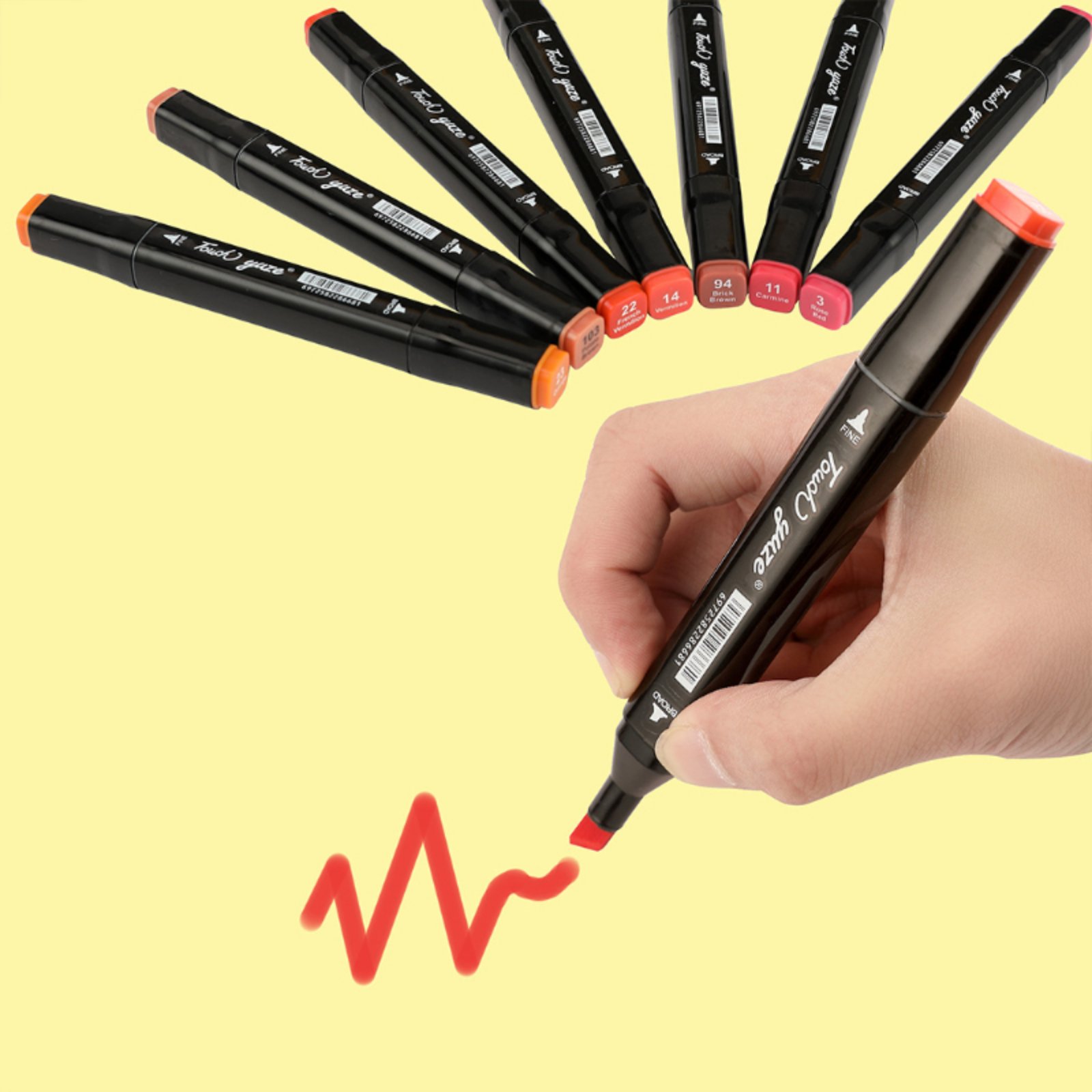 Σετ 204 τεμάχια μαρκαδόροι ζωγραφικής διπλής όψης board και fine + Θήκη μεταφοράς Αυτό το πακέτο 204 τεμαχίων έρχεται με πολύ όμορφα και έντονα χρώματα, μπορείτε να παίξετε τη φαντασία και το ταλέντο σας πιο ελεύθερα και οι πίνακές σας θα ζωντανέψουν. Ιδανικό για παιδιά, αρχάριους, φοιτητές, καλλιτέχνες, χομπίστες και επαγγελματίες. Από τη μία πλευρά, έχουν στρογγυλή κεφαλή η οποία θα είναι ιδανική για γραφή ή σχεδίαση, από την άλλη πλευρά, έχουν κεκλιμένη κεφαλή, η οποία είναι ιδανική για την επισήμανση σημαντικών πληροφοριών. Σετ 204 τεμάχια μαρκαδόροι ζωγραφικής διπλής όψης board και fine + Θήκη μεταφοράς Eίναι μη τοξικά, είναι κατασκευασμένα από ασφαλή υλικά, δεν υπάρχει πρόβλημα στην επαφή με το δέρμα, επομένως δεν είναι επιβλαβή για την υγεία των παιδιών σας, μπορείτε να τα χρησιμοποιήσετε με σιγουριά. Τα παιδιά μπορούν να διασκεδάσουν πλήρως στον κόσμο της ζωγραφικής και της τέχνης. Λεπτό άκρο σχεδίασης πάχος : 3mm Χοντρό άκρο σχεδίασης πάχος: 6mm Περιεχόμενα κιτ: Μία θήκη. 204 μαρκαδόροι διπλής όψης. Κωδικός προϊόντος: t02114470