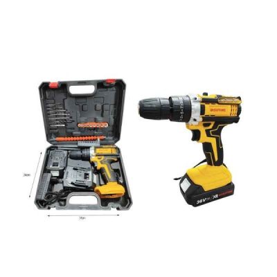 Το δραπανοκατσάβιδο λειτουργεί με μπαταρία 36 Volt. Είναι κατάλληλο τόσο για βίδωμα – ξεβίδωμα, όσο και για άνοιγμα τρύπας. Πιο συγκεκριμένα κάνει διάτρηση σε ξύλο με διάμετρο τρύπας έως 20 χιλιοστά, χάλυβα με διάμετρο τρύπας έως 10 χιλιοστά και διάφορα άλλα δομικά υλικά.-Αριθμός Μπαταριών:2
-Τάση: 36 V
-Χωρητικότητα Μπαταρίας: 5.0 Ah
-Λιθίου: Ναι

 