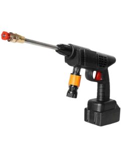 Πλήρες σετ φορητού πλυστικού υψηλής πίεσης 48V, ιδανικό για πλύσιμο αυτοκινήτου, μηχανής, ποδηλάτου, μπαλκονιού ή εργαλείων. Λειτουργεί με μπαταρία λιθίου για πλήρη φορητότητα και ευκολία στη χρήση χωρίς καλώδια. Παρέχεται σε πρακτική βαλίτσα μεταφοράς με όλα τα απαραίτητα εξαρτήματα. Τάση: 48V Περιλαμβάνονται 2 μπαταρίες + φορτιστής Πιστόλι ψεκασμού με εργονομική λαβή Μπουκάλι σαπουνιού, λάστιχο, ακροφύσια & σύνδεσμοι Διαστάσεις βαλίτσας: 27 × 22 cm