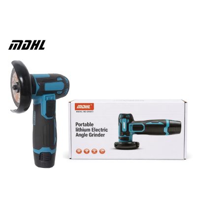 Φορητός γωνιακός τροχός με 1 μπαταρία.Χαρακτηριστικά: Δέχεται δίσκους με διάμετρο εως και 76 mm, 3'' Διαθέτει διακόπτη κλειδώματος. Τάση: 12V Περιλαμβάνει: 1 γωνιακός τροχός μπαταρίας 1 μπαταρία λιθίου 2 δίσκοι κοπής Κλειδί σύσφιξης κεντρικής βίδας 1 φορτιστής