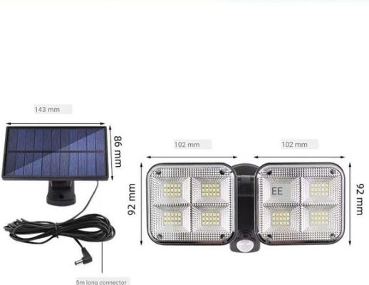 ΗΛΙΑΚΟΣ ΠΡΟΒΟΛΕΑΣ 120LED ΜΕ ΑΙΣΘΗΤΗΡΑ PS-JD-2109