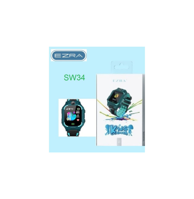 Παιδικό Smartwatch με Λουράκι από Καουτσούκ/Πλαστικό Πράσινο Ezra SW34